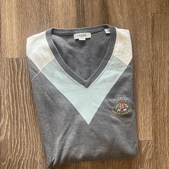 Calvin Klein Gray V-Neck Sweater Vest - Picture 1 of 1